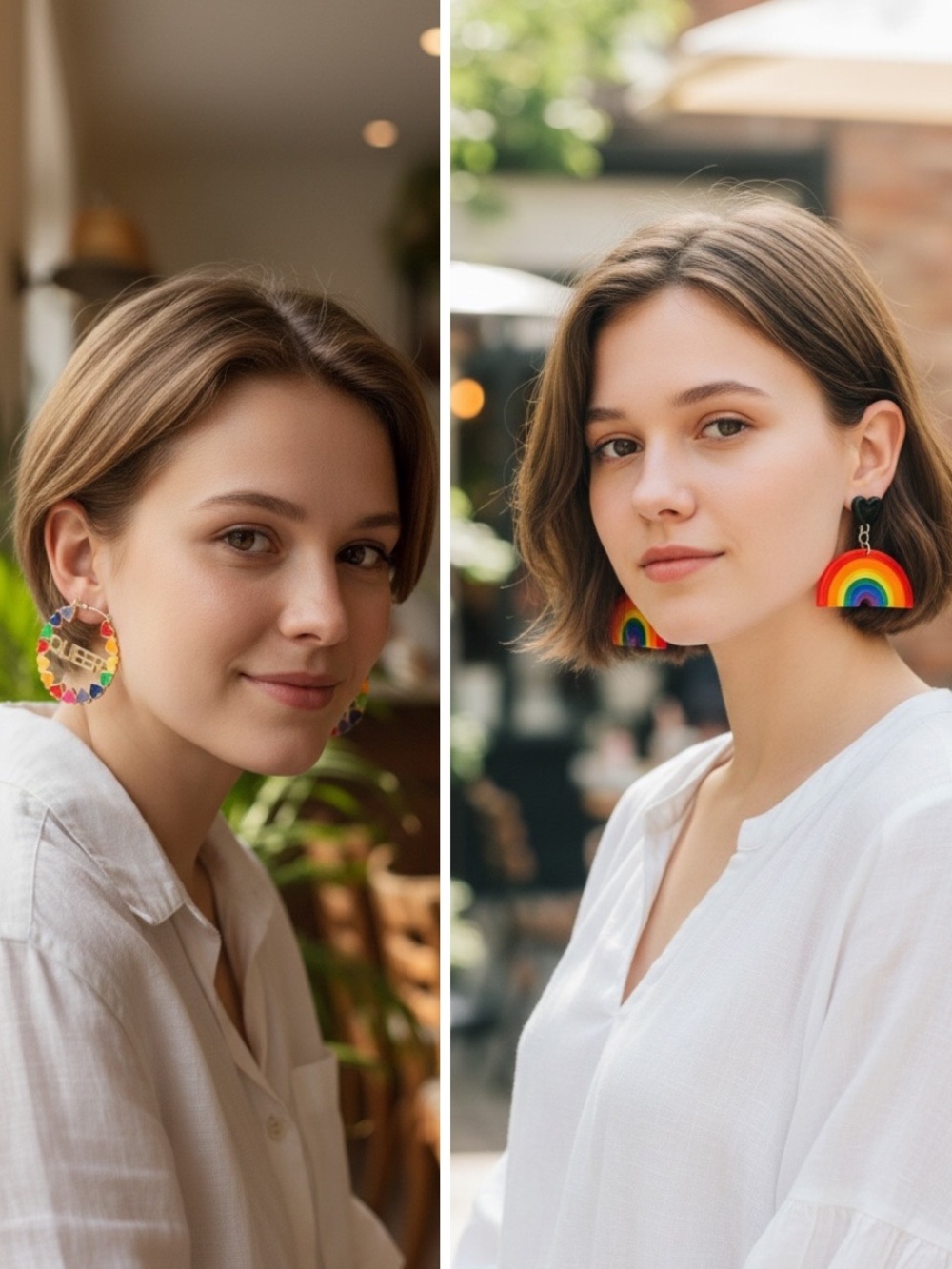 NWT Spencer's Body Rage Pride Earrings Bundle - Rainbow & Queer Heart 2-Pair Set